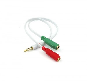 3.5mm AUX Headphone Microphone Cable Coupler Adapter 2x 3 Pole Female to 4 Pole Male
