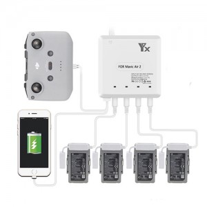 Yx 6in1 4 Battery Charging Hub for DJI Mavic Air 2/ Air 2s